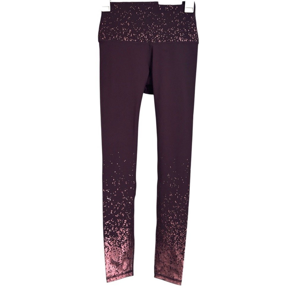 NEW Z by Zobha Shine Maroon Raisin Ombre Leggings Womens Size Small NWT